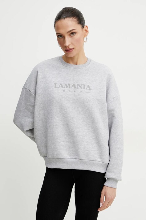 La Mania bluză femei, culoarea gri, cu imprimeu, LOW