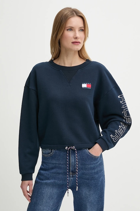 Бавовняна кофта Tommy Hilfiger SAILING колір синій з аплікацією WW0WW46764