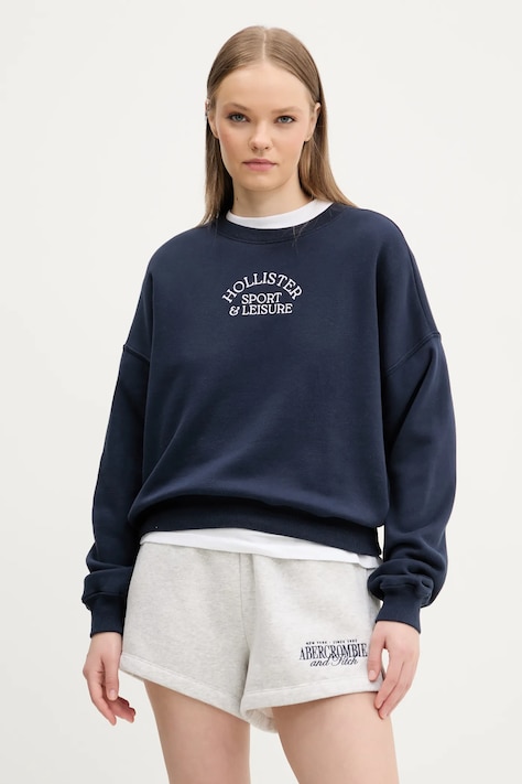 Hollister Co. bluza damska kolor granatowy z aplikacją KI352-5109
