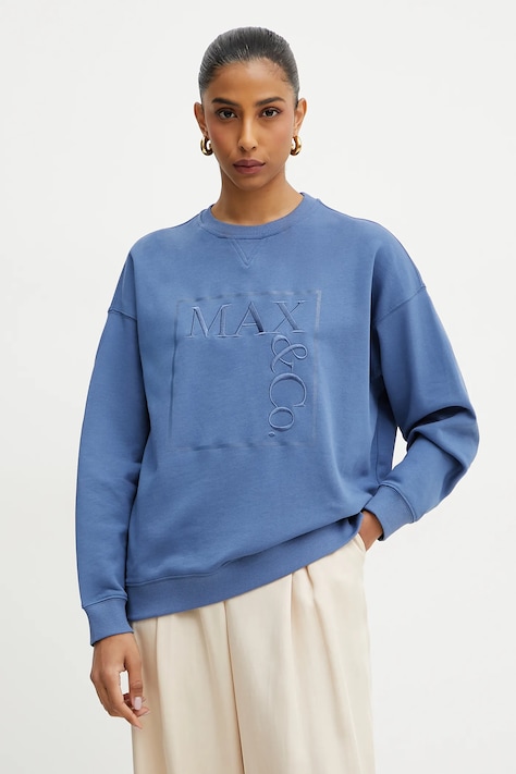 Памучен суичър MAX&Co. в синьо с апликация 2516921023200