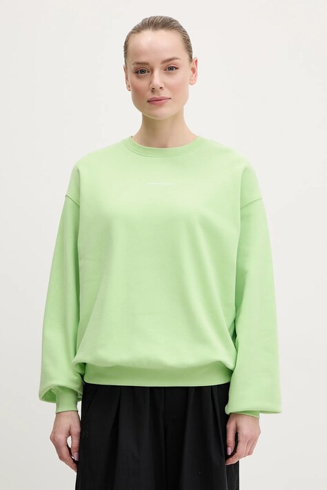 Peak Performance hanorac de bumbac femei, culoarea verde, uni, G80274