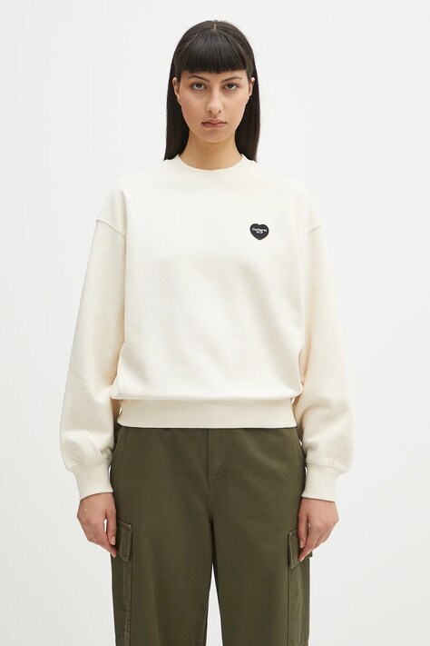 Carhartt WIP hanorac de bumbac Ingo Sweat culoarea bej, cu imprimeu, I034677