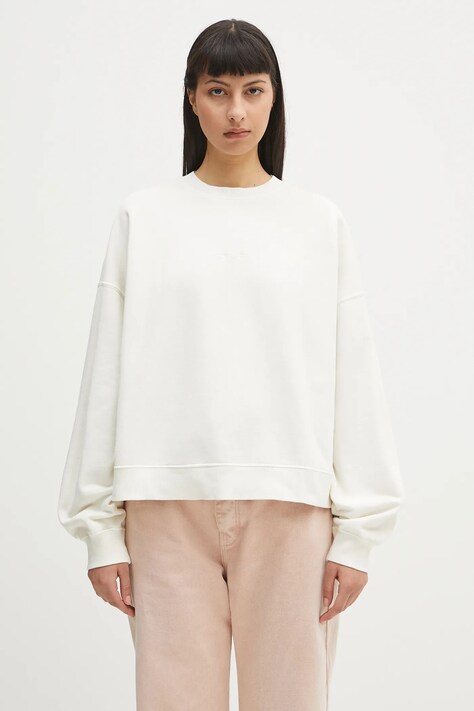 Carhartt WIP hanorac de bumbac Benton Sweat culoarea bej, neted, I034511