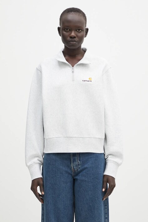 Carhartt WIP sweatshirt American Scr. High Neck Swt gray color I033827