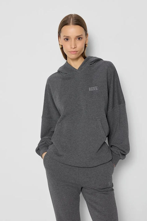 Кофта Bizuu MAURA женская цвет серый с капюшоном однотонная MAURA GRAFITOWY