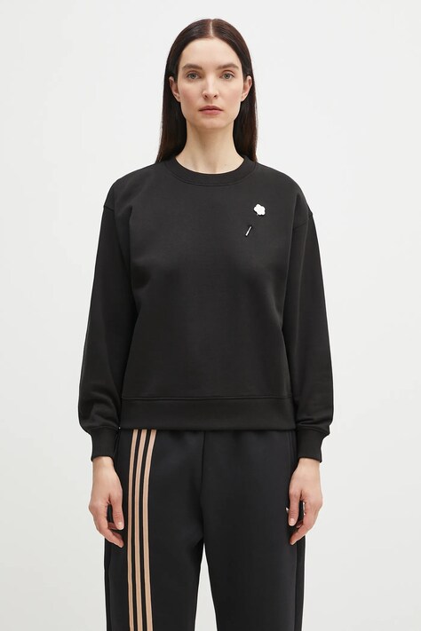 Kenzo cotton sweatshirt women's black color with an application FF52SW1744MF.99J