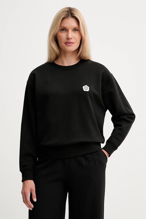 Kenzo hanorac de bumbac femei, culoarea negru, cu imprimeu, FF52SW1804MF.99J