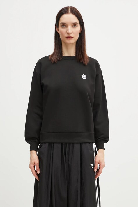 Kenzo cotton sweatshirt women's black color with an application FF52SW1804MF.99J