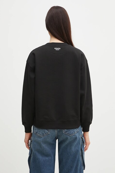 Хлопковая кофта Kenzo женская цвет чёрный однотонная FF52SW1874MF.99J