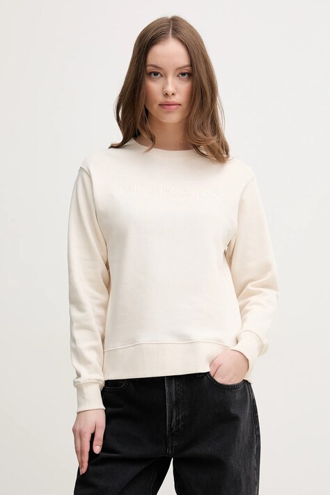 Pedro del Hierro hanorac de bumbac femei, culoarea bej, cu imprimeu, 8629653