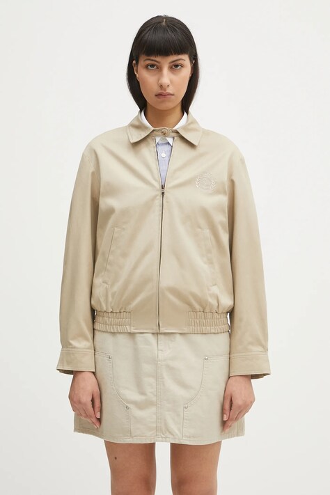 Sporty & Rich cotton jacket H&W Crest Prep beige color OWW28606241CR01