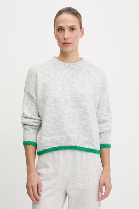 P.E Nation sweter z domieszką wełny Marquee damski kolor szary lekki 252KF134