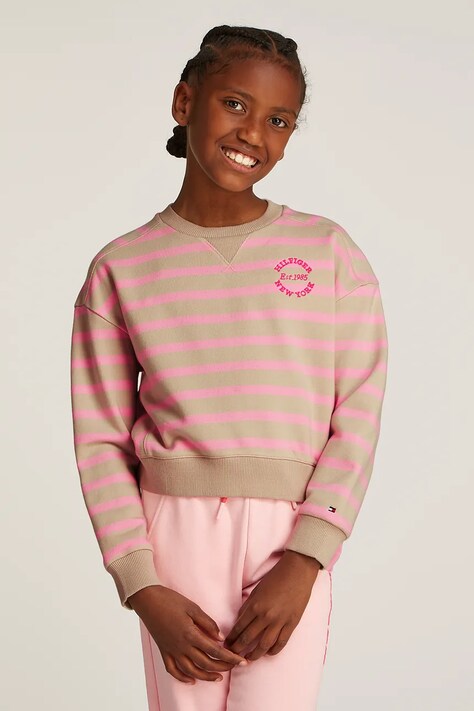 Tommy Hilfiger bluza dziecięca kolor różowy wzorzysta KG0KG08323