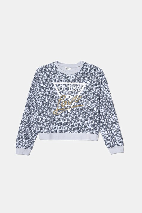 Guess bluza bawełniana dziecięca kolor niebieski wzorzysta J5RQ06 KA6R4