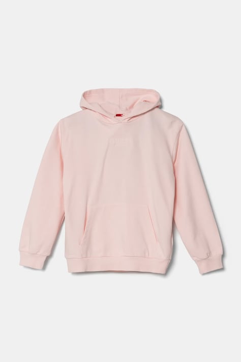 Guess hanorac de bumbac pentru copii culoarea roz, cu glugă, cu imprimeu, J5RQ09 KAD74