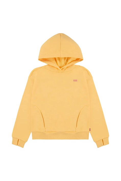 Detská mikina Levi's BATWING PATCH HOODIE žltá farba, s kapucňou, jednofarebná, 4EN102