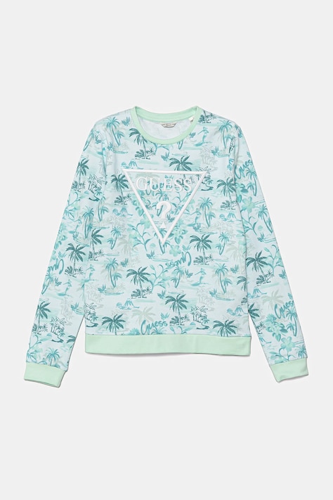 Guess bluza bawełniana dziecięca kolor turkusowy wzorzysta J5GQ01 KA6R4