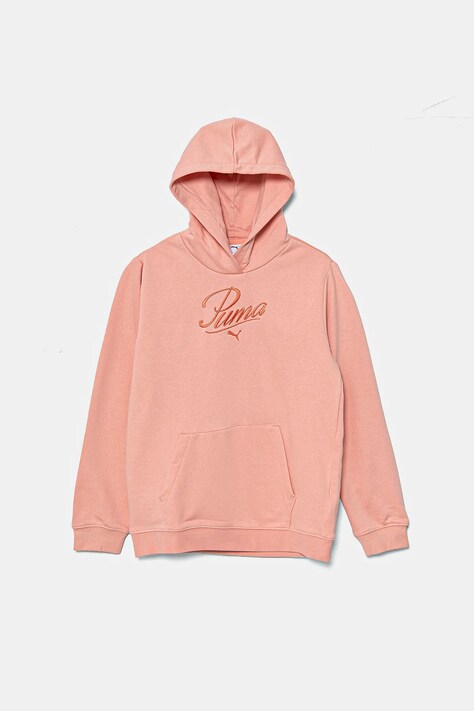 Дитяча кофта Puma ESS SCRIPT Hoodie TR колір помаранчевий з капюшоном з аплікацією 685806