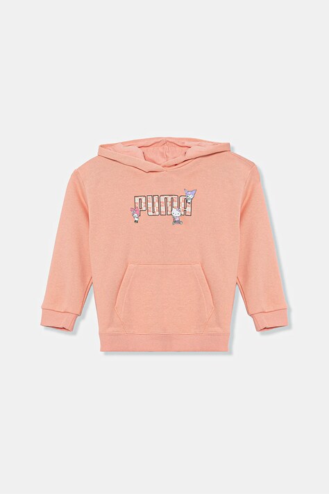 Puma bluză copii HELLO KITTY & FRIENDS Relaxed Hoodie TR culoarea portocaliu, cu glugă, cu imprimeu, 630063