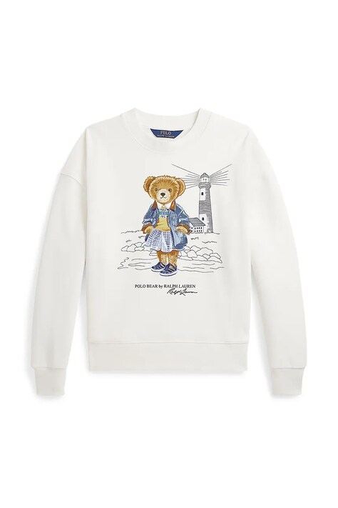 Polo Ralph Lauren bluza copii culoarea alb, cu imprimeu, 313965156001