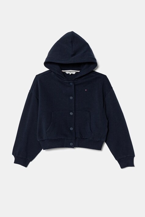 Tommy Hilfiger bluza dziecięca kolor granatowy z kapturem gładka KG0KG08459