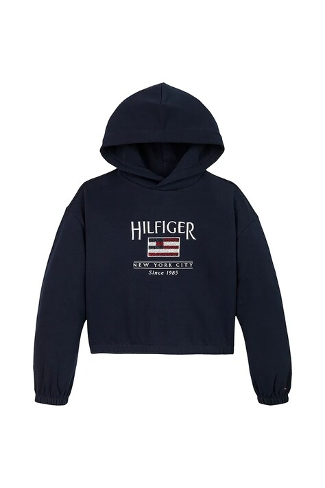 Tommy Hilfiger bluza dziecięca kolor granatowy z kapturem z aplikacją KG0KG08558