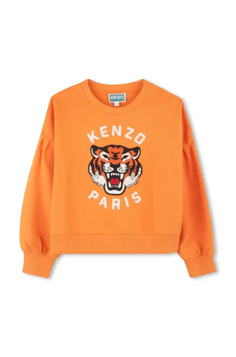 Kenzo Kids gyerek melegítőfelső pamutból narancssárga, nyomott mintás, K61049