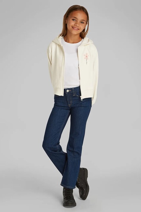 Dětská mikina Calvin Klein Jeans béžová barva, s kapucí, hladká, IG0IG02851