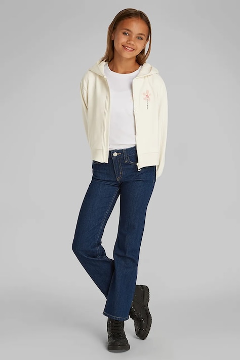 Dětská mikina Calvin Klein Jeans béžová barva, s kapucí, hladká, IG0IG02851