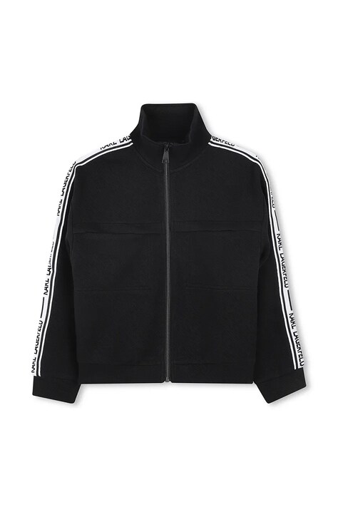 Karl Lagerfeld bluza copii culoarea negru, cu imprimeu, Z30483