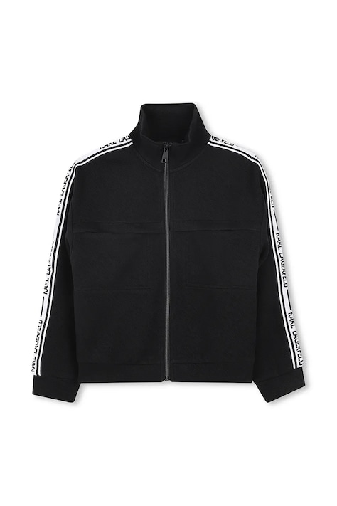 Karl Lagerfeld bluza dziecięca kolor czarny z aplikacją Z30483