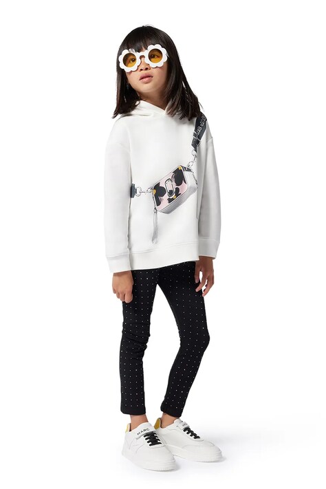 Dětská mikina Marc Jacobs béžová barva, s kapucí, s potiskem, W60436