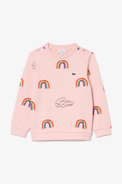 Lacoste hanorac de bumbac pentru copii culoarea roz, modelator, SJ8433