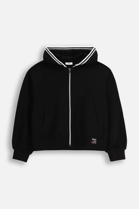 Παιδική μπλούζα Coccodrillo χρώμα: μαύρο, με κουκούλα, COSMIC GIRL JUNIOR