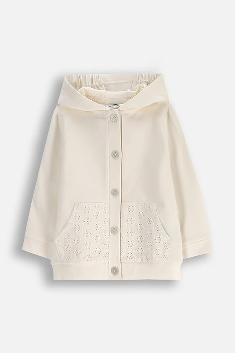 Coccodrillo bluză bebe culoarea bej, cu glugă, uni, NOSTALGIC MEADOW GIRL NEWBORN