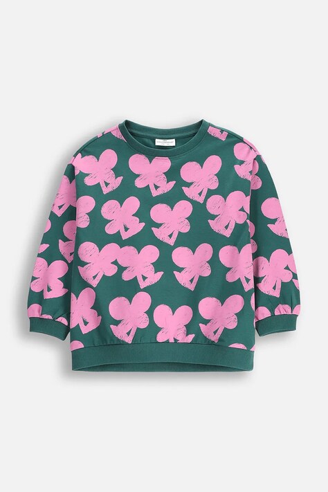 Детская кофта Coccodrillo цвет зелёный узор MAXITROPIC GIRL KIDS