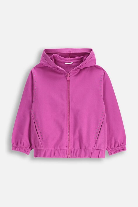 Детская кофта Coccodrillo цвет фиолетовый с капюшоном однотонная REBEL GIRL KIDS