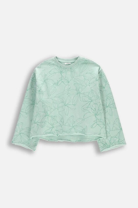 Coccodrillo bluză culoarea verde, cu imprimeu, TROPICAL STORY GIRL JUNIOR