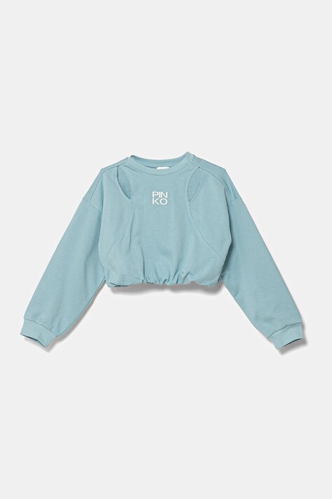 Pinko bluza bawełniana dziecięca kolor niebieski z nadrukiem KFFE002.C.FT002
