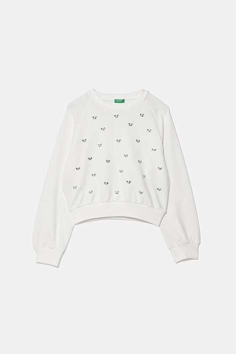 United Colors of Benetton gyerek melegítőfelső pamutból fehér, nyomott mintás, 3J70C10O2
