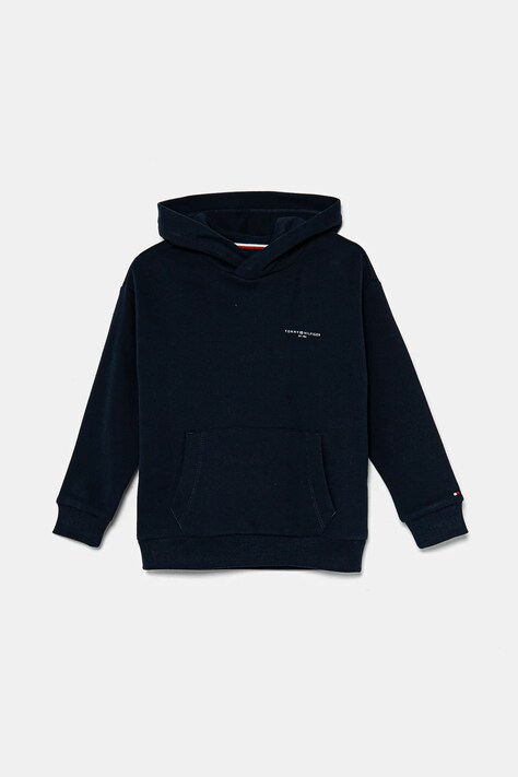 Tommy Hilfiger bluza dziecięca kolor granatowy z kapturem gładka KS0KS00595