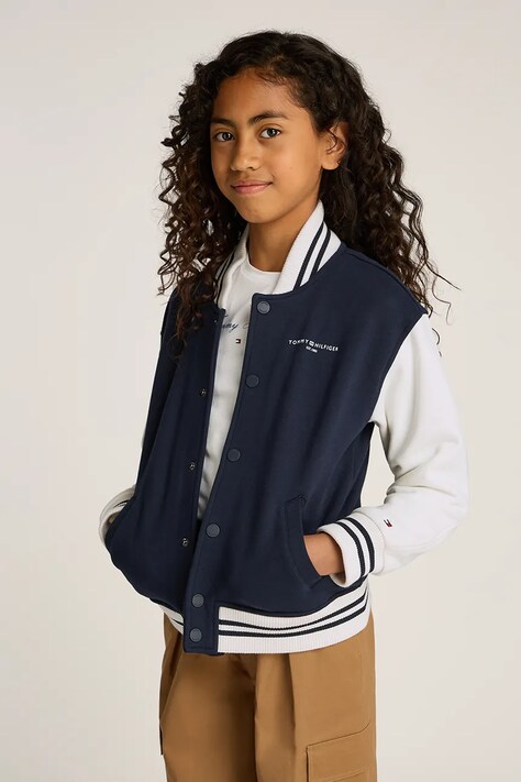Tommy Hilfiger bluza dziecięca kolor granatowy gładka KS0KS00624