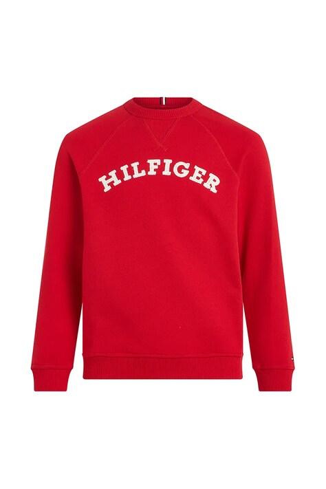 Tommy Hilfiger bluza bawełniana dziecięca kolor czerwony z nadrukiem KS0KS00626