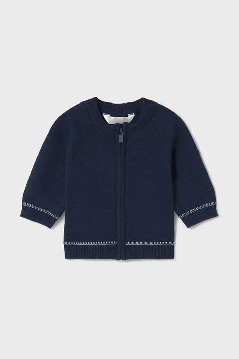 Бавовняний светр для немовлят Mayoral Newborn колір синій однотонний 1395