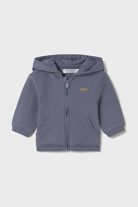 Хлопковая кофта для младенцев Mayoral Newborn с капюшоном однотонная 1455