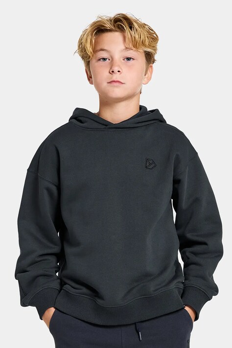 Дитяча кофта Didriksons VEN KIDS HOODIE колір синій з капюшоном однотонна 505730