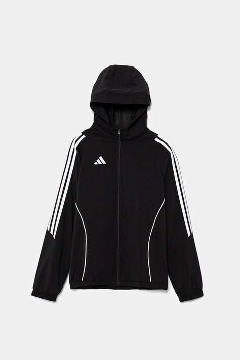 adidas Performance bluza dziecięca kolor czarny z kapturem z aplikacją IM8798