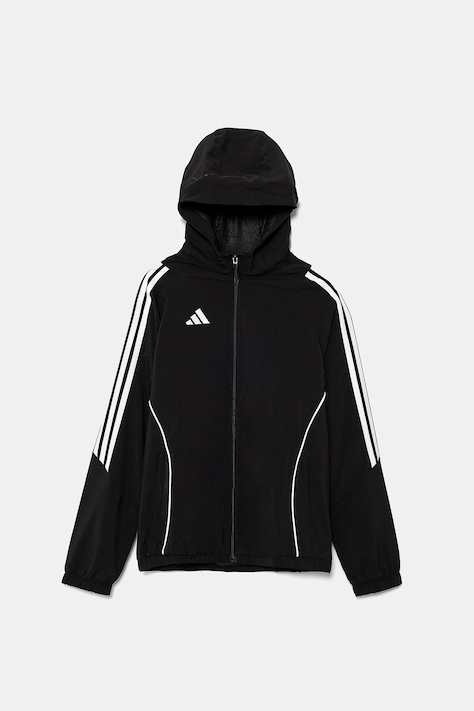 Otroški pulover adidas Performance črna barva, s kapuco, IM8798