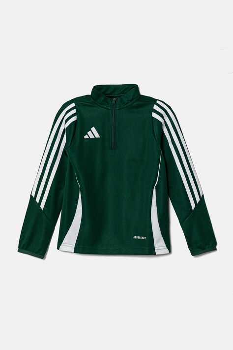 Detská mikina adidas Performance zelená farba, s nášivkou, IR9362