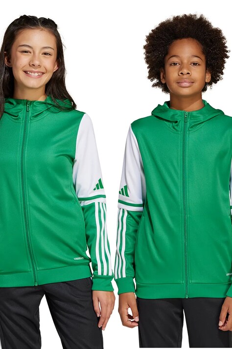 adidas Performance bluza dziecięca kolor zielony z kapturem wzorzysta JP3163